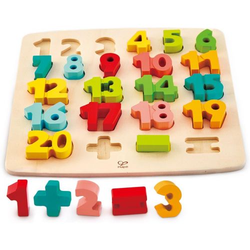  [아마존베스트]Odyssey Toys Hape Chunky Number Puzzle (10 Pieces), Multicolor, 5 x 2