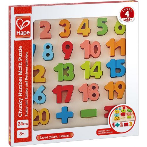  [아마존베스트]Odyssey Toys Hape Chunky Number Puzzle (10 Pieces), Multicolor, 5 x 2