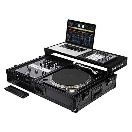  ODYSSEY Odyssey FZGS1BM10WBL Black Single Turntable DJ Coffin for 10-inch Mixer