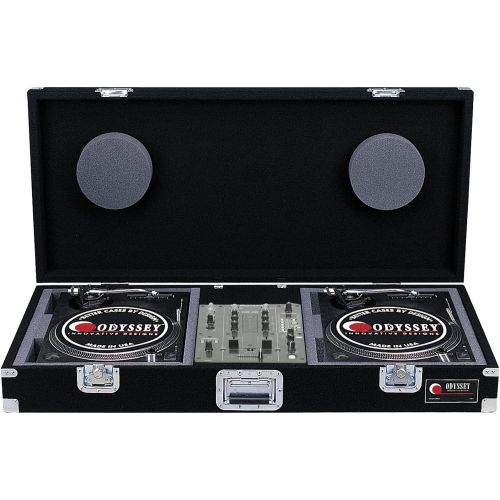  ODYSSEY Odyssey CBM10 Carpeted Dj Coffin For A 10 Mixer And 2 Turntables In Battle Position With Recessed Hardware