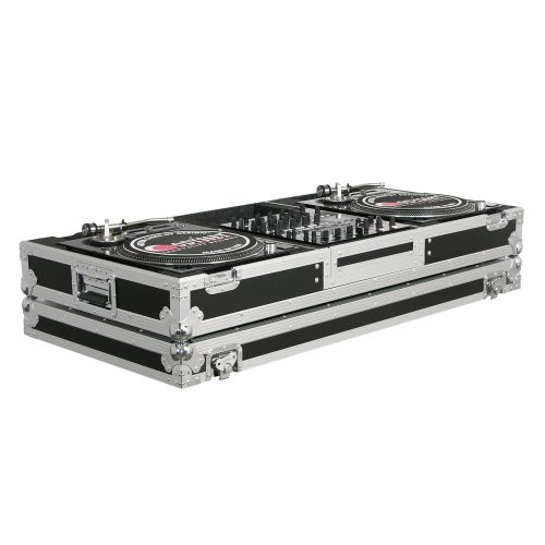  ODYSSEY Odyssey FZBM12W Flight Zone Ata Dj Coffin With Wheels For A 12 Mixer And Two Turntables In Battle Position