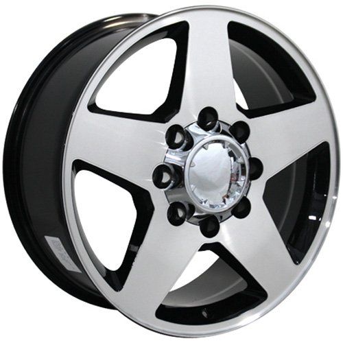  OE Wheels LLC OE Wheels 20 Inch Fits Chevy 2500 3500 GMC 2500 3500 8x165.1 Heavy Duty Silverado Style CV91A Gloss Black Machined 20x8.5 Rim Hollander 5503