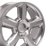 OE Wheels LLC OE Wheels 20 Inch Fits Chevy Silverado Tahoe GMC Sierra Yukon Cadillac Escalade CV83 20x8.5 Rims Polished SET