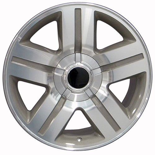  OE Wheels LLC OE Wheels 22 Inch Fit Chevy Silverado Tahoe GMC Sierra Yukon Cadillac Escalade CV84 Texas Machd Silver 22x9 Rims Hollander 5291 SET