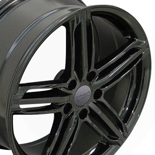  OE Wheels LLC OE Wheels 18 Inch Fits Volkswagen CC Beetle Audi A3 A8 A4 A5 A6 TT RS6 Style AU12 35 Offset Gloss Black 18x8 Rim