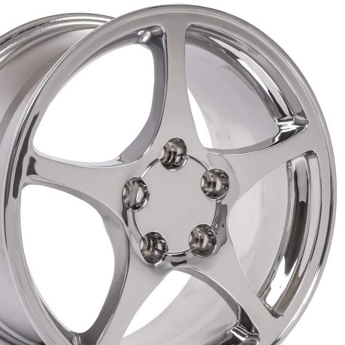  OE Wheels LLC OE Wheels 18 Inch Fits Chevy Camaro Corvette Pontiac Firebird C5 Style CV05 Chrome 18x9.5 Rim Hollander 5122