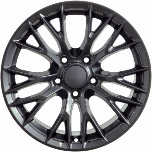  OE Wheels LLC 18 Inch Fits Chevy Corvette Camaro Pontiac TransAm C7 Z06 Style CV22 18x10.5/17x9.5 Rims Gunmetal SET