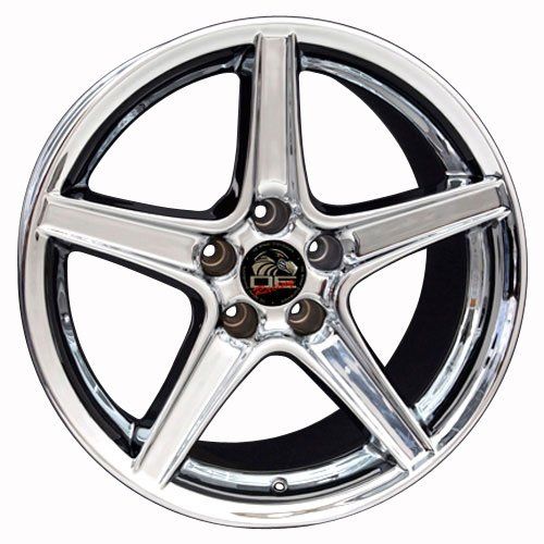  OE Wheels LLC OE Wheels 18 Inch Fits Ford Mustang 1994-2004 Saleen Style FR06B Chrome 18x10 Rim