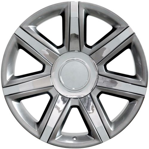 OE Wheels LLC OE Wheels 22 Inch Fits Chevy Silverado Tahoe GMC Sierra Yukon Cadillac Escalade Style CA87 22x9 Rims Hyper Silver with Chrome SET