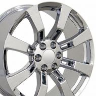 OE Wheels LLC OE Wheels 22 Inch Fits Chevy Silverado Tahoe GMC Sierra Yukon Cadillac Escalade CV82 Chrome 22x9 Rim Hollander 5409
