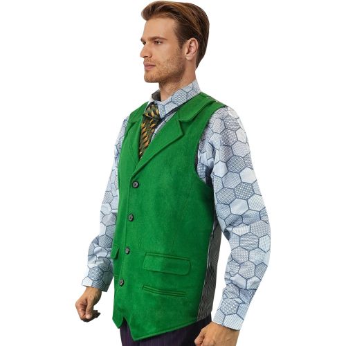  OEM Joker Full Costume Halloween Coat Vest Shirt Socks Tie Pants