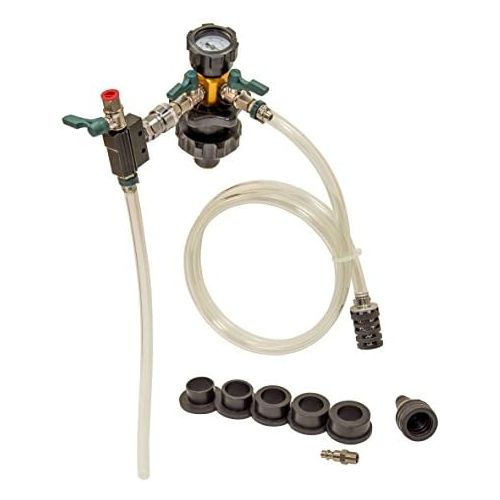  OEMTOOLS 24444 Kit, 5 Refill, Eliminate Trapped Air, and Test Cooling System for Leaks | Universal Adapters to Fit Most Radiator Coolant Bottle Necks