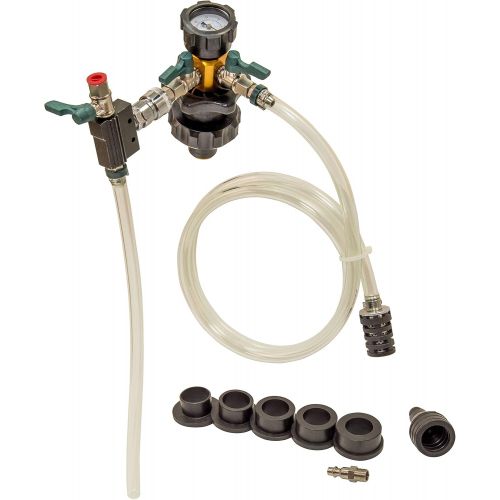  OEMTOOLS 24444 Kit, 5 Refill, Eliminate Trapped Air, and Test Cooling System for Leaks | Universal Adapters to Fit Most Radiator Coolant Bottle Necks