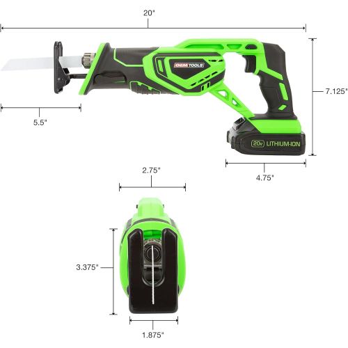  OEMTOOLS 24491 20V MAX Li-Ion Reciprocating Saw