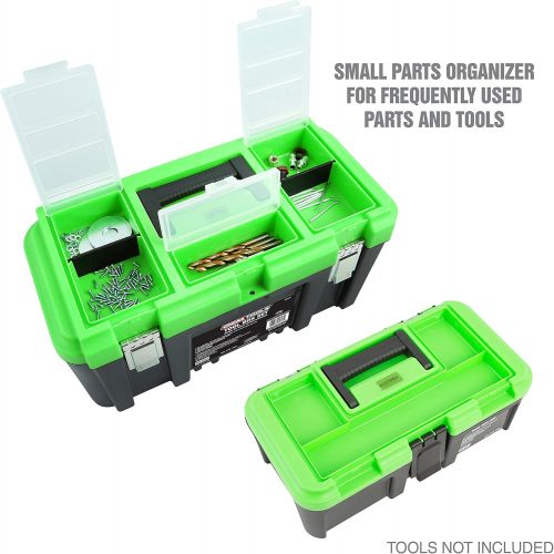  OEMTOOLS 22161 3 Piece Tool Box Set with Removable Tool Tray and Bonus 12.5 Tool Box, Black and Green Intermediate Tool Box Organizational System