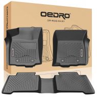 OEdRo oEdRo Floor Mats Compatible for 2016-2017 Toyota Tacoma Double Cab - Automatic, Unique Black TPE All-Weather Guard Includes 1st and 2nd Row: Front, Rear, Full Set Liners
