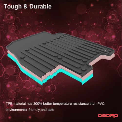  OEdRo oEdRo Floor Mats Liners Compatible for 2013-2018 Dodge Ram 1500-5500 Crew Cab OEM, Includes 1st & 2nd Front Row and Rear Floor Liner Set