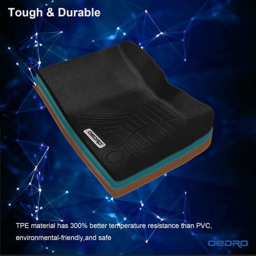  OEdRo oEdRo Floor Mats Liners Compatible for 2014-2018 Jeep Wrangler Unlimited 4 Door - Unique Black TPE All-Weather Guard,Includes 1st & 2nd Front Row and Rear JKU Floor Liner Full Set