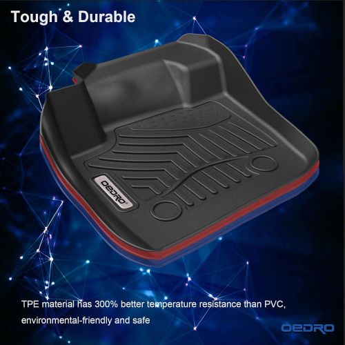  OEdRo oEdRo Floor Mats Fit for 2013-2016 Ford Fusion Energi/Titanium/Lincoln MKZ, Unique Black TPE All-Weather Guard Includes 1st and 2nd Row: Front, Rear, Full Set Liners