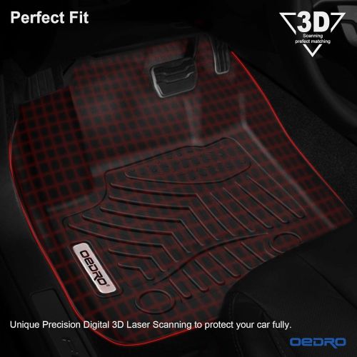  OEdRo oEdRo Floor Mats Fit for 2013-2016 Ford Fusion Energi/Titanium/Lincoln MKZ, Unique Black TPE All-Weather Guard Includes 1st and 2nd Row: Front, Rear, Full Set Liners