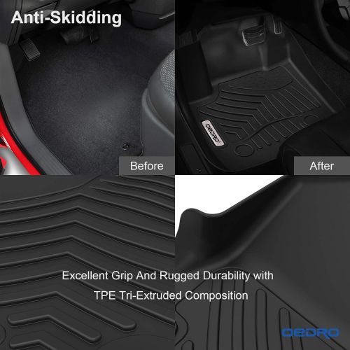  OEdRo oEdRo Floor Mats Fit for 2013-2016 Ford Fusion Energi/Titanium/Lincoln MKZ, Unique Black TPE All-Weather Guard Includes 1st and 2nd Row: Front, Rear, Full Set Liners