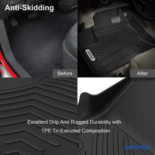  OEdRo oEdRo Floor Mats Fit for 2015-2019 Ford Escape, Unique Black TPE All-Weather Guard Includes 1st and 2nd Row: Front, Rear, Full Set Liners