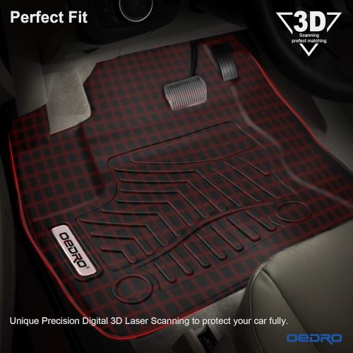  OEdRo oEdRo Floor Mats Fit for 2015-2019 Ford Escape, Unique Black TPE All-Weather Guard Includes 1st and 2nd Row: Front, Rear, Full Set Liners