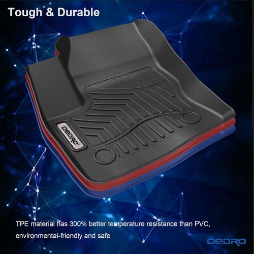  OEdRo oEdRo Floor Mats Fit for 2015-2019 Ford Escape, Unique Black TPE All-Weather Guard Includes 1st and 2nd Row: Front, Rear, Full Set Liners