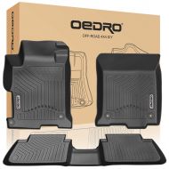OEdRo oEdRo Floor Mats Fit for 2013-2017 Honda Accord Sedans, Unique Black TPE All-Weather Guard Includes 1st and 2nd Row: Front, Rear, Full Set Liners