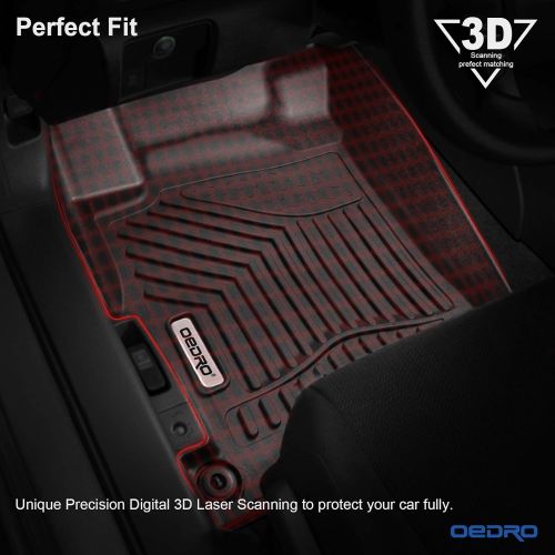  OEdRo oEdRo Floor Mats Fit for 2013-2017 Honda Accord Sedans, Unique Black TPE All-Weather Guard Includes 1st and 2nd Row: Front, Rear, Full Set Liners