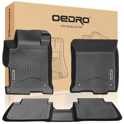  OEdRo oEdRo Floor Mats Fit for 2013-2017 Honda Accord Sedans, Unique Black TPE All-Weather Guard Includes 1st and 2nd Row: Front, Rear, Full Set Liners