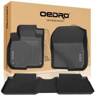 OEdRo oEdRo Floor Mats Fit for 2017-2019 Honda CRV, Unique Black TPE All-Weather Guard Includes 1st and 2nd Row: Front, Rear, Full Set Liners