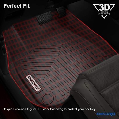  OEdRo oEdRo Floor Mats Fit for 2017-2019 Honda CRV, Unique Black TPE All-Weather Guard Includes 1st and 2nd Row: Front, Rear, Full Set Liners