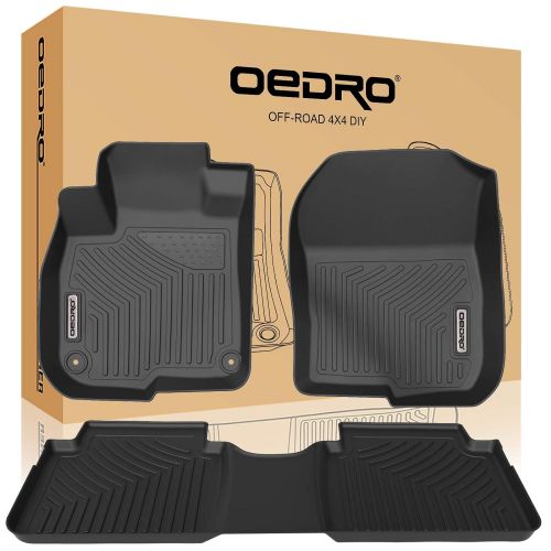  OEdRo oEdRo Floor Mats Fit for 2017-2019 Honda CRV, Unique Black TPE All-Weather Guard Includes 1st and 2nd Row: Front, Rear, Full Set Liners