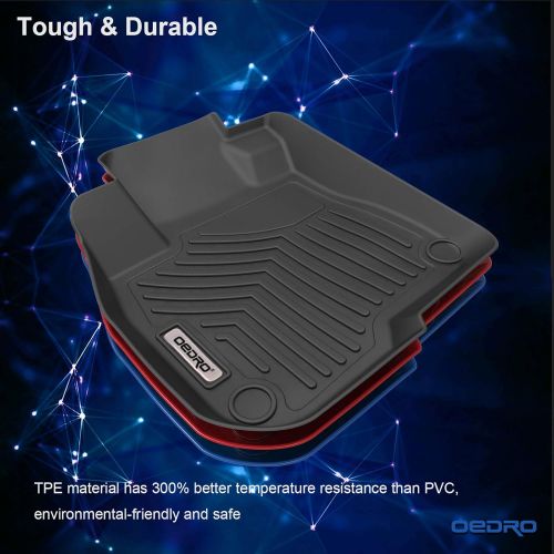  OEdRo oEdRo Floor Mats Fit for 2017-2019 Honda CRV, Unique Black TPE All-Weather Guard Includes 1st and 2nd Row: Front, Rear, Full Set Liners