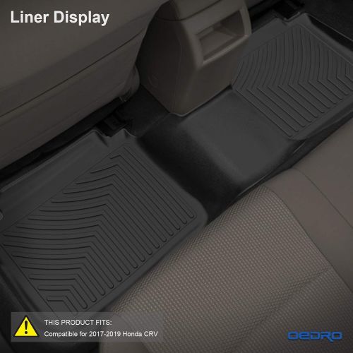  OEdRo oEdRo Floor Mats Fit for 2017-2019 Honda CRV, Unique Black TPE All-Weather Guard Includes 1st and 2nd Row: Front, Rear, Full Set Liners