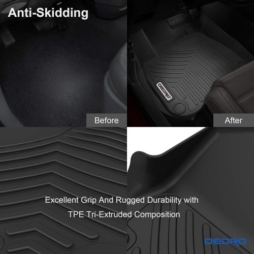  OEdRo oEdRo Floor Mats Fit for 2017-2019 Honda CRV, Unique Black TPE All-Weather Guard Includes 1st and 2nd Row: Front, Rear, Full Set Liners