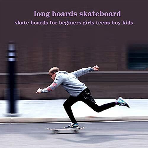  OFFA 31 Inch Longboard Deck Complete Cruiser, 7 Layers Maple Longboard,Skateboard for Gift for Adult Kids Teens Beginner (Color : C)