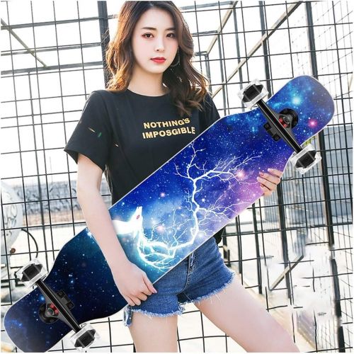  OFFA 42x10 Inch Skateboards Deck,longboards Cruiser Skateboards, Longboard Complete Beginners Men Girls Teens Adults, 9 Layer Maple Double Kick Deck Concave Skateboard for Extreme