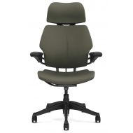 OFFICE Humanscale Freedom Office Desk Chair with Headrest - F211 Tall Height Cylinder - Standard Adjustable Duron Arms - F211G Graphite Frame Graphite Fabric - Soft Hard Floor Casters