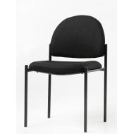 OFFICE FACTOR Stackable Guest Chair, Fabric Upholstered Waiting Room Chair for Business, Doctor’s Office, Lobbies, Extra Seating (Black-Fabric NO ARMS)