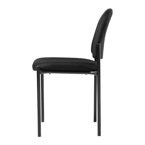  OFFICE FACTOR Stackable Guest Chair, Fabric Upholstered Waiting Room Chair for Business, Doctor’s Office, Lobbies, Extra Seating (Black-Fabric NO ARMS)