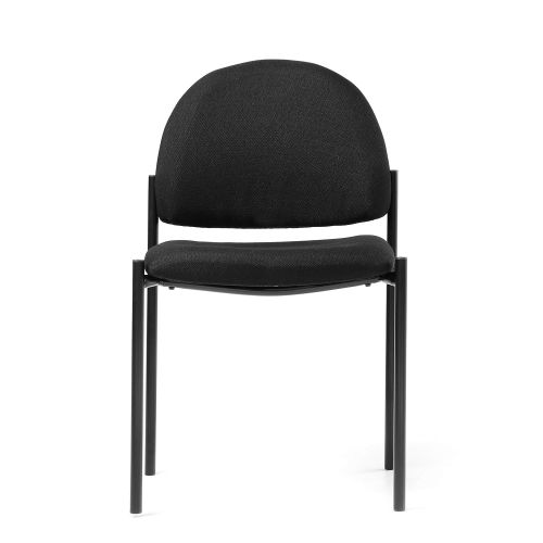  OFFICE FACTOR Stackable Guest Chair, Fabric Upholstered Waiting Room Chair for Business, Doctor’s Office, Lobbies, Extra Seating (Black-Fabric NO ARMS)