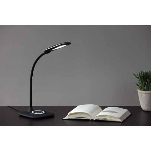  Essentials by OFM ESS-9004-BLK Ofm Essentials LED Desk Lamp with Integrated Wireless Charging Station, Black