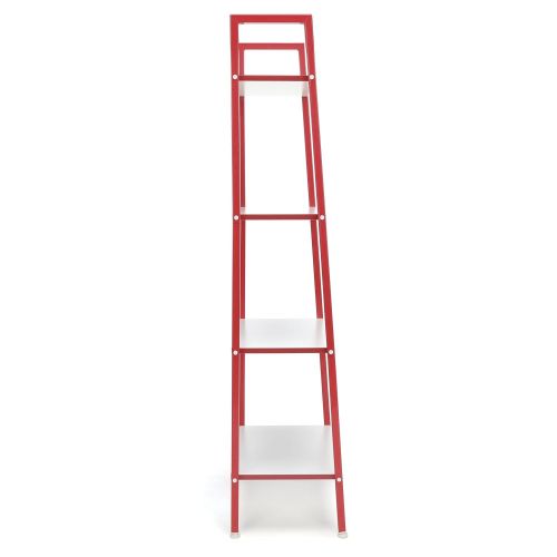  OFM Essentials 4-Shelf Ladder Bookcase - Modern Free Standing Bookshelf, Natural/White (ESS-1045-WHT-NAT)