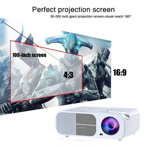  OGIMA BL20 Video Projector,2600 Lumens Home Cinema Theater 5.0 Inch LCD TFT Display Support 1080P HD 3D with 1-Year Warranty