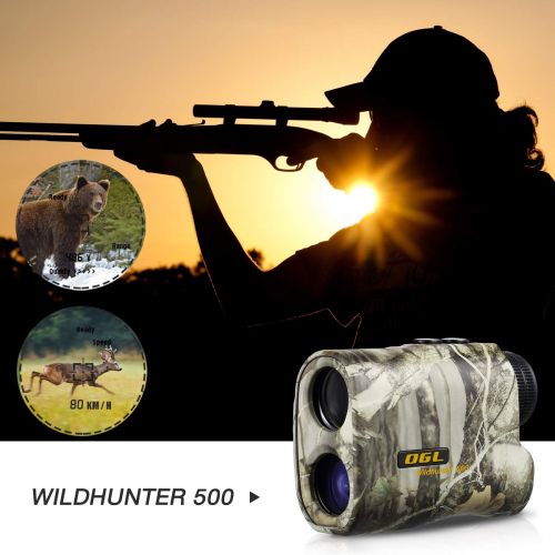  OGL Hunting Rangefinder 6X Pro Laser Range Finder Accurate Speed and Range Mode with Scan 540 Yards Monocular with LCD Display Wild Hunter 500