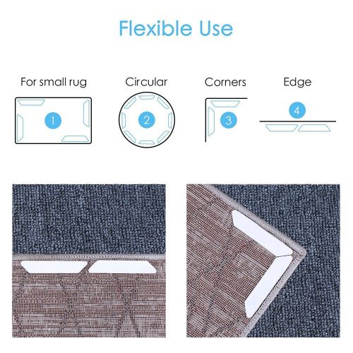  OGORI Non Slip Rug Grippers to Carpets, 16PCS Reusable Rug Pad Carpet Tape, Flatten Rug Corners for Hard Floors Wooden Floor Laminate Floor Tiled Floors