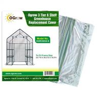 oGrow 28.7 x 56.2 x 76.8-Inch 3-Tier 6-Shelf Greenhouse Replacement Cover by OGrow