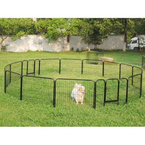  OHOJIDA OHO 16 Panel Heavy Duty Indoor Outdoor Metal Cage Crate Pet Dog Cat Duck Rabbits Fence Exercise Playpen Kennel